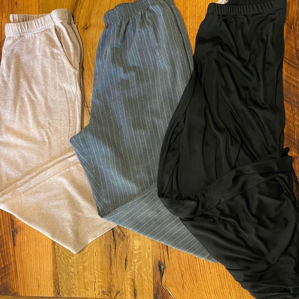 Lot of THREE Stylish and Comfortable Elastic Waist Pants, Size Petite Large